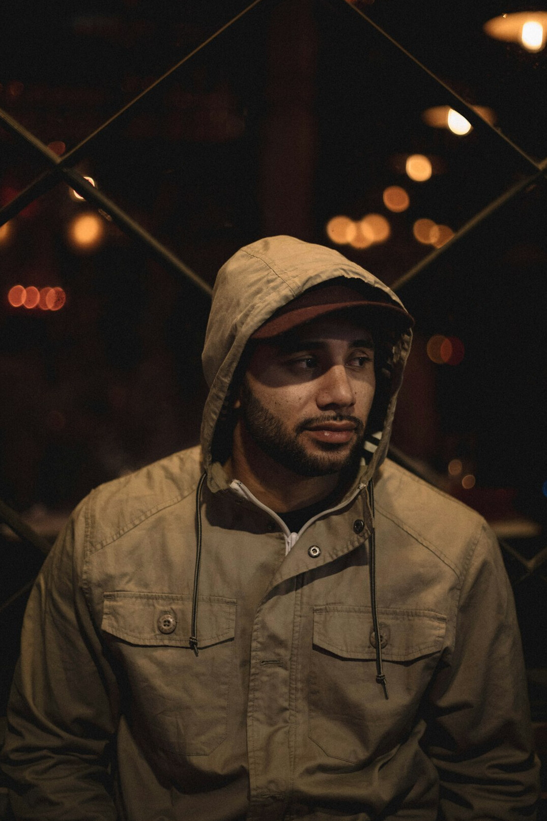 Portrait of a bearded man in a casual work jacket